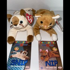 AUTHENTIC, RARE, Retired, Ty beanie babies - Nip and Snip!